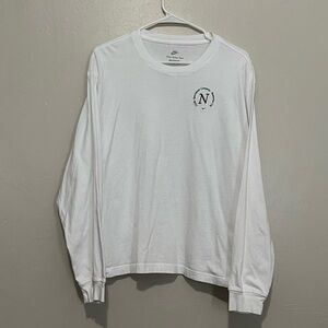 Nike, The Nike Tee, Longsleeve Nike Sportswear Club Tee, White and Black, XL